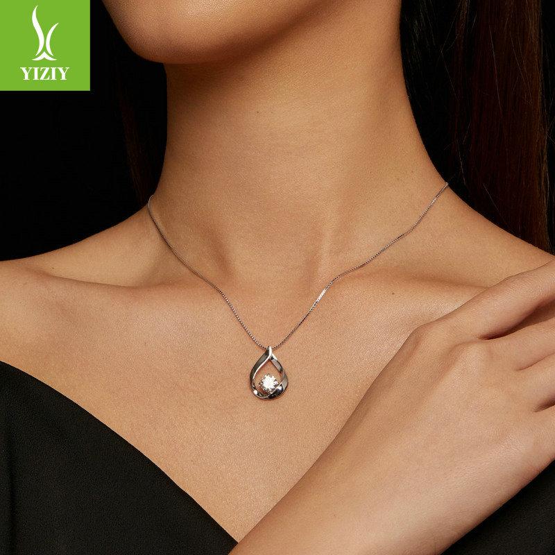 Simple Classic Water Drop Moissanite Earrings Necklace Set, Light Luxury And Elegant Style S925 Sterling Silver Earrings.
