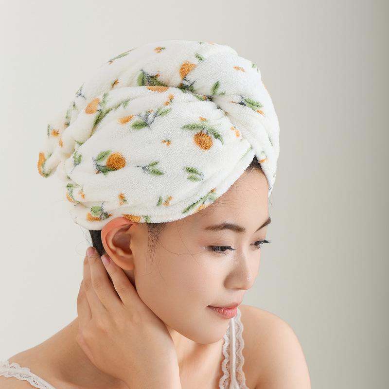 Printed Absorbent Quick-drying Towel Shower Cap