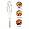 1Pc Barbecue Fish Grill Basket Stainless Steel Wired with Handle Outdoor Kitchen BBQ Tool for Camping