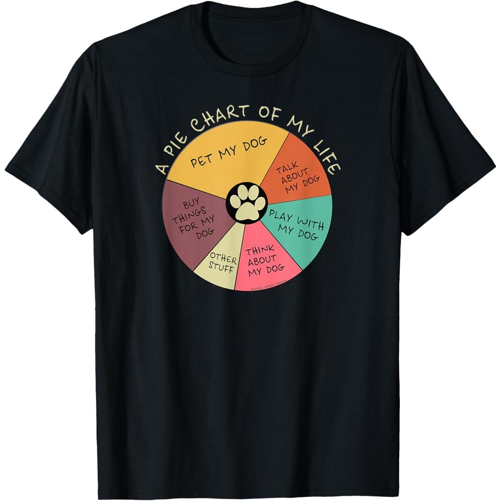Lustiges Hundeliebhaber Kreisdiagramm meines Lebens Grafik T-Shirt Lässiges Baumwoll Kurzarm T-Shirt