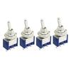 Toggle Switch Mini Toggle Switch Blue 3 Pin SPDT ON-ON6A AC125V Pack of 4