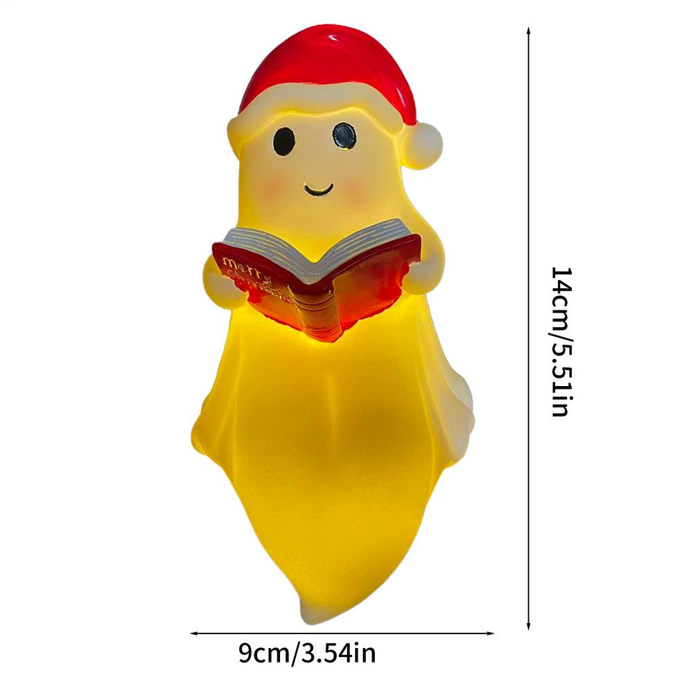 

Little Ghost Lamp Spooky Table Decor Halloween Ghost Night Light Horror Desktop Ornament Christmas LED Lamp for Living Room теплим білим кольором