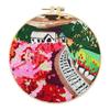 Halloween Stamped Cross Stitch Embroidery Kits with Hoop Cloth Color Thread for Beginners DIY Arts Ornament Cross Stitch Sets