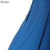 ZANZEA Elegant Women Square Collar Summer Casual Short Sleeve Dress