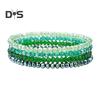 4Pcs/Set Beach Bracelet Fine Workmanship Non-Fading Stacked Bracelet Faux Crystal Versatile Bracelet for Daily Wear