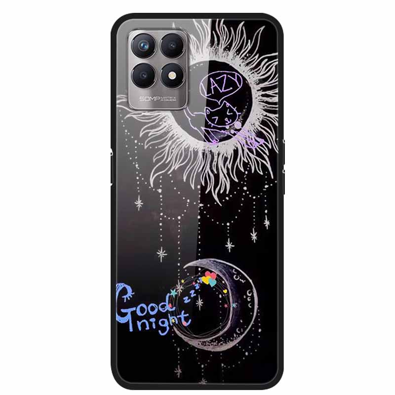 For Realme 8i Cases Realme 8 5G Tempered Glass Hard Back Cover For Realme8 Phone Cases Soft Bumper Fundas for Realme 8 i Realme8
