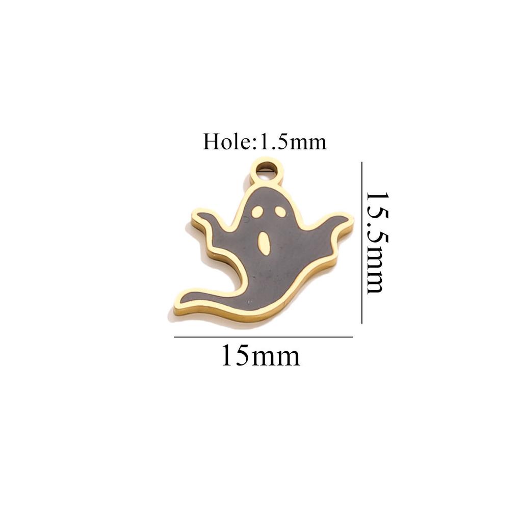 Yori 5Pcs Halloween Pumpkin Lantern Little Ghost Funny Cartoon Cute Pendant DIY Stainless Steel Accessories Jewelry Pendant