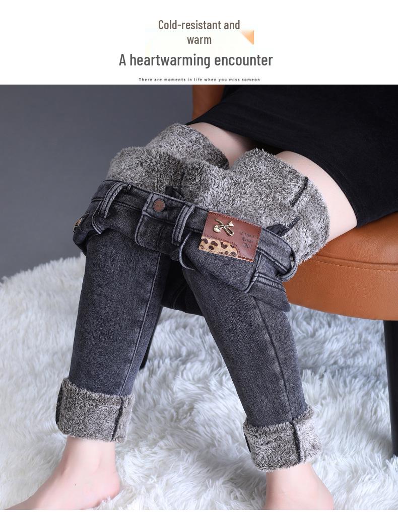 High-Waisted Fleece-Lined Women's Warm Skinny Jeans