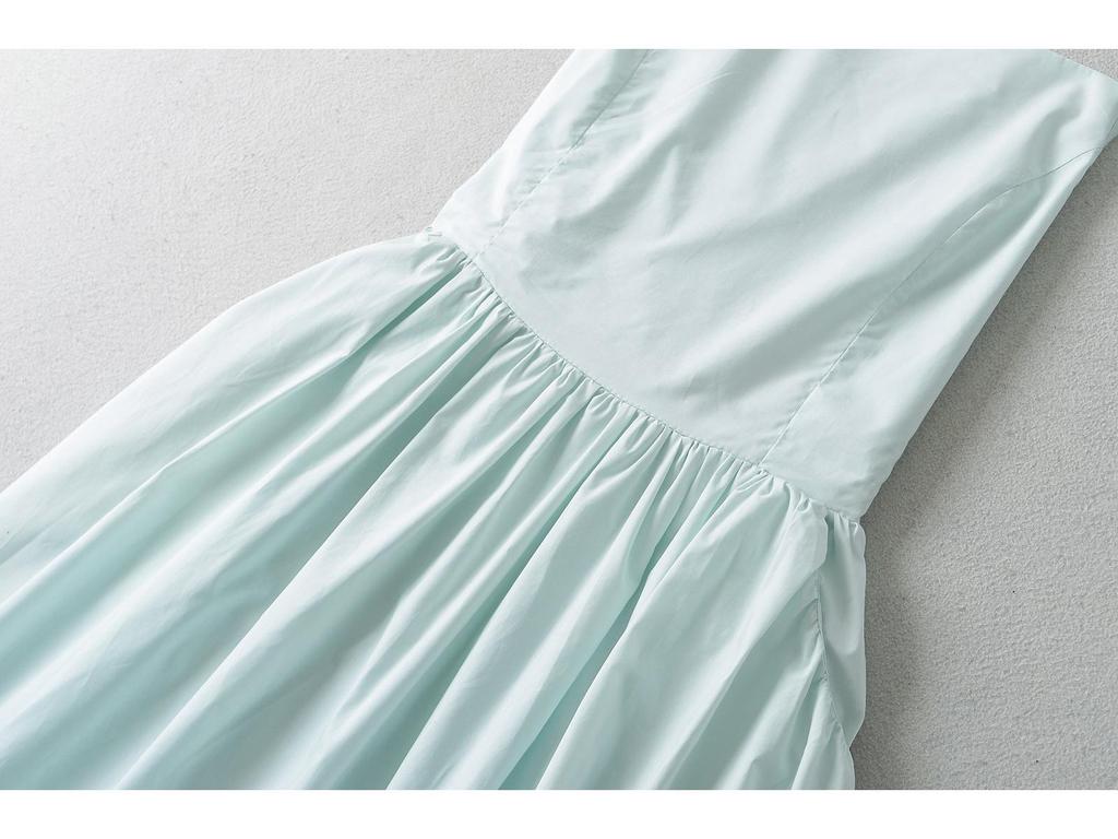 Dámské maxi šaty inspirované francouzským stylem bez zad na špagetová ramínka, 2024