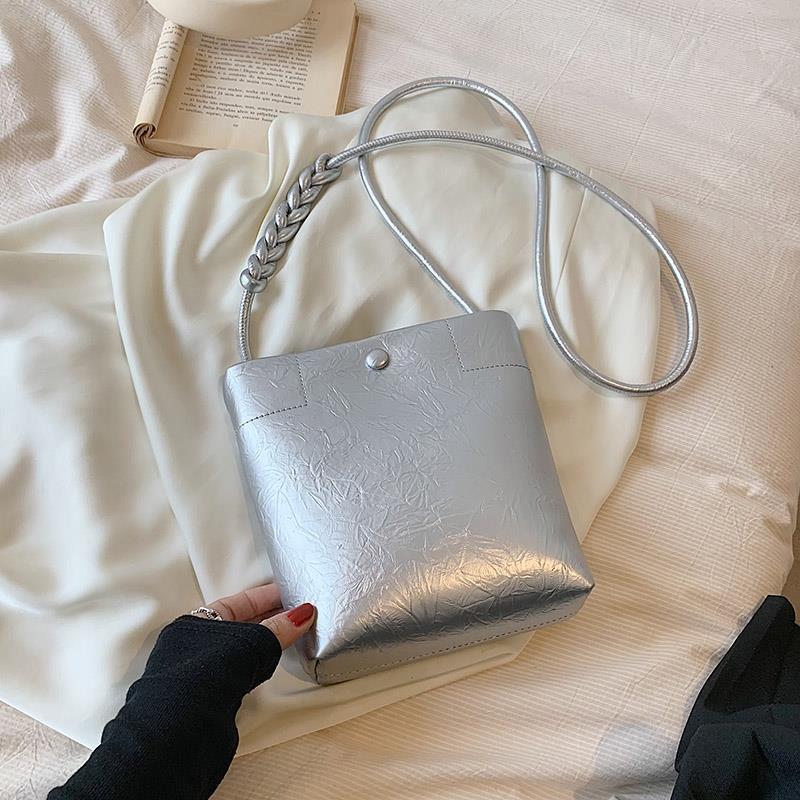 IELGY Ladies Messenger Bag Fashionable Shoulder Texture Summer Commuter Bucket Bag