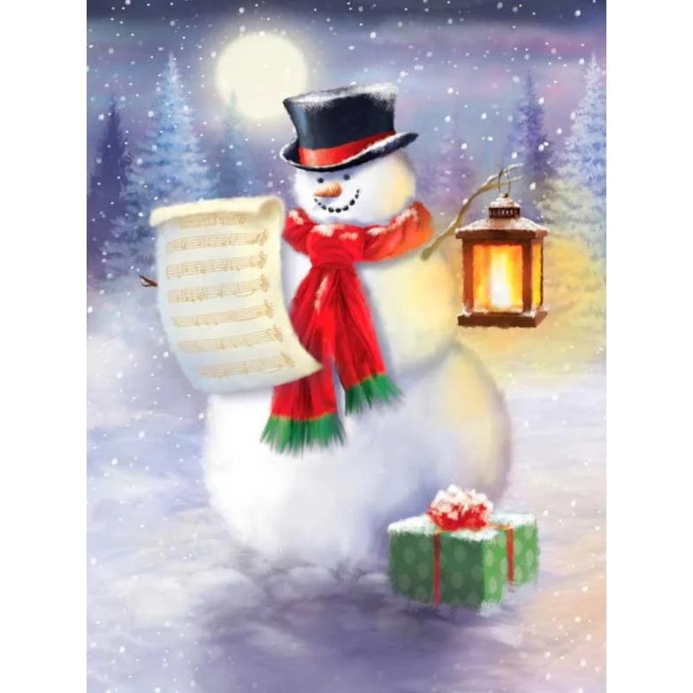 Elmas Boyama Sanatı Tam Matkap Kardan Adam Elmas Boyama El Yapımı Karlı Gün Diy Elmas Mozaik Resim Ev Dekorasyon Noel Hediyesi