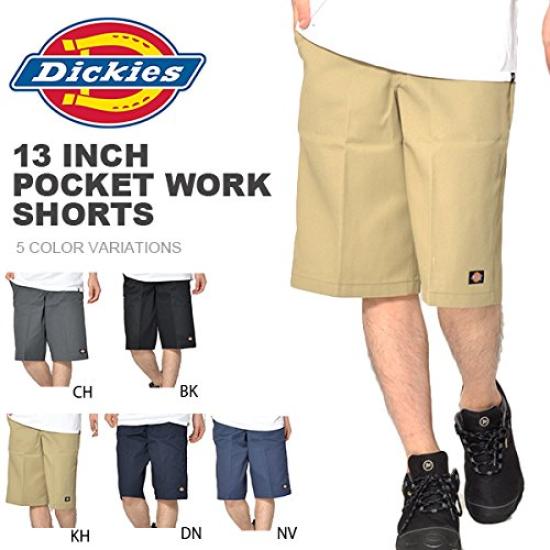 Dickies Shorts 42283 Solid Color Large Size Charcoal MENS Pocket Work Short Charcoal Pants Shorts Work Shorts Classic Live Men's 13" Multi-Use