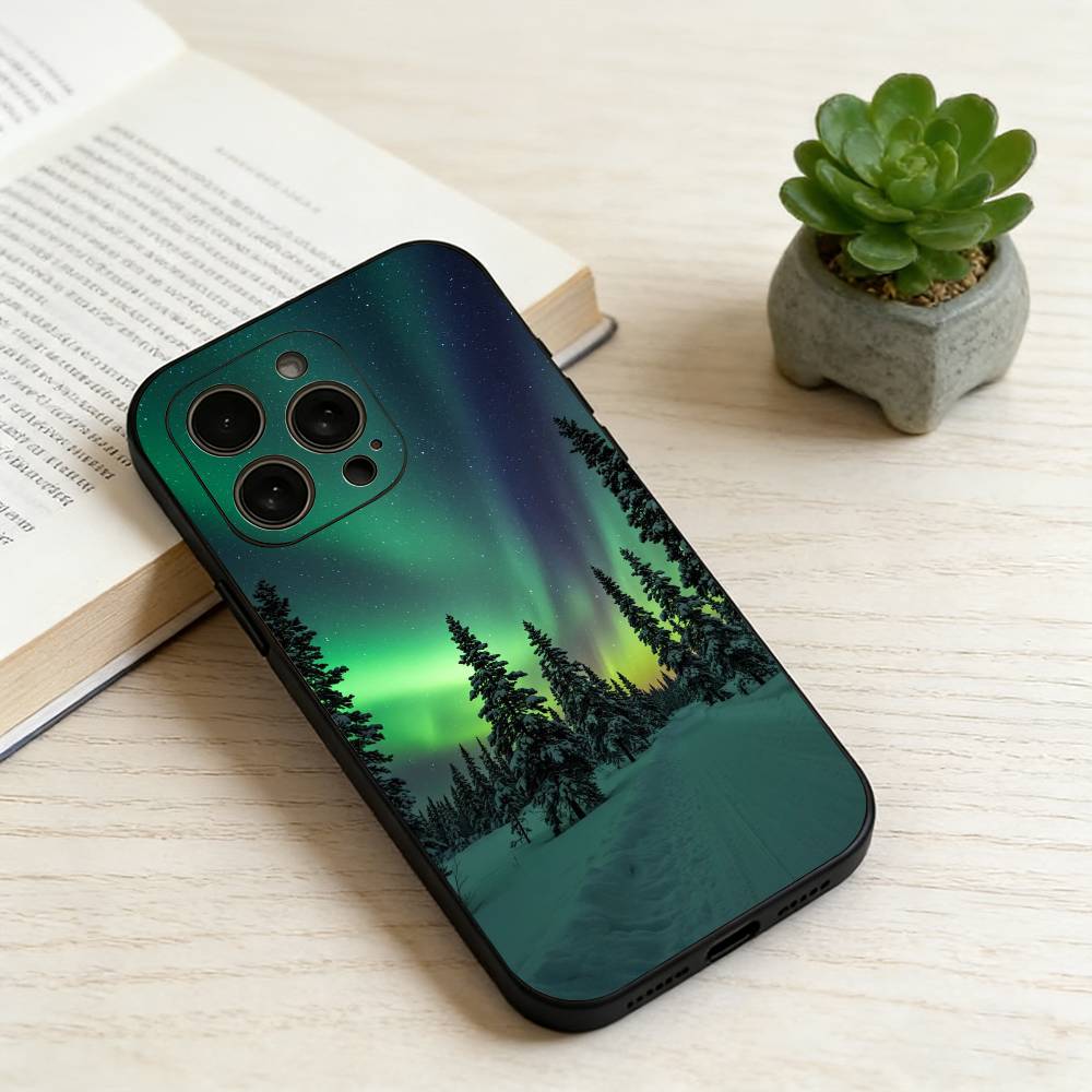 

Northern Lights Phone Case Silicone Soft For IPhone 17 16 15 14 13 12 11 X XR Plus Pro Max Plus iPhone16pro