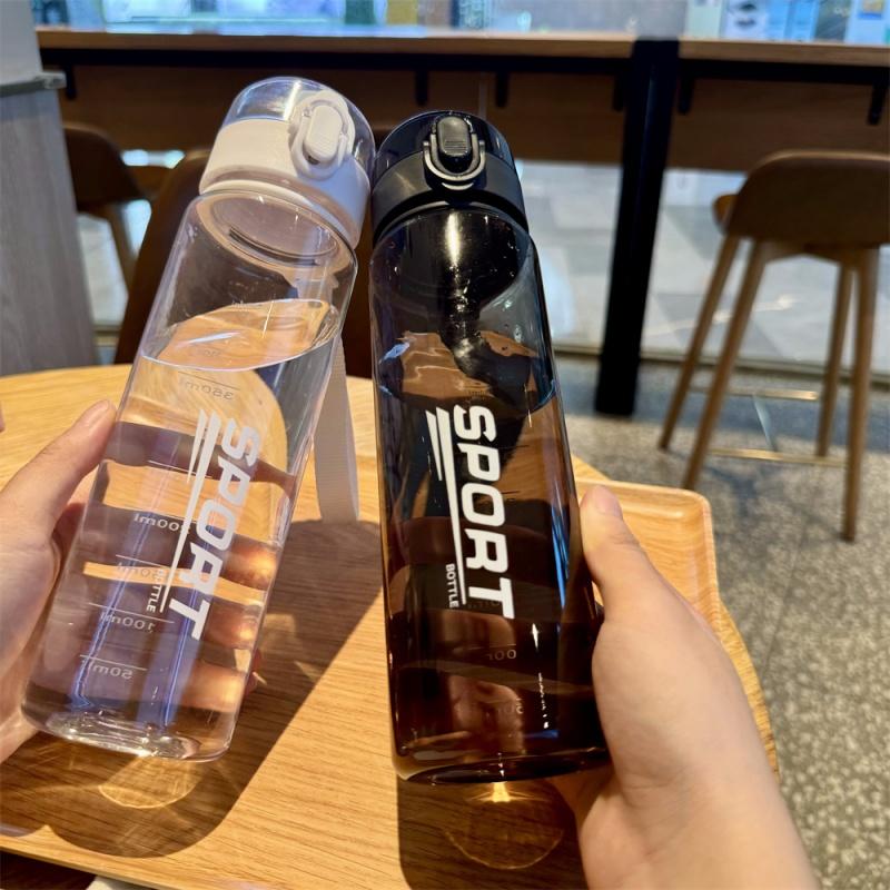 400ml/560ml Water Bottle Leakproof Sports Water Bottle Portable Drinking Cup BPA-Free with Capacity Marking for School Office