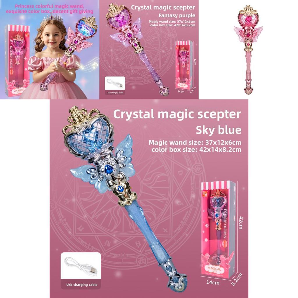 Girl Light Sound Crystal Magic Wand With Music And Flashing For Children Entertainment Play