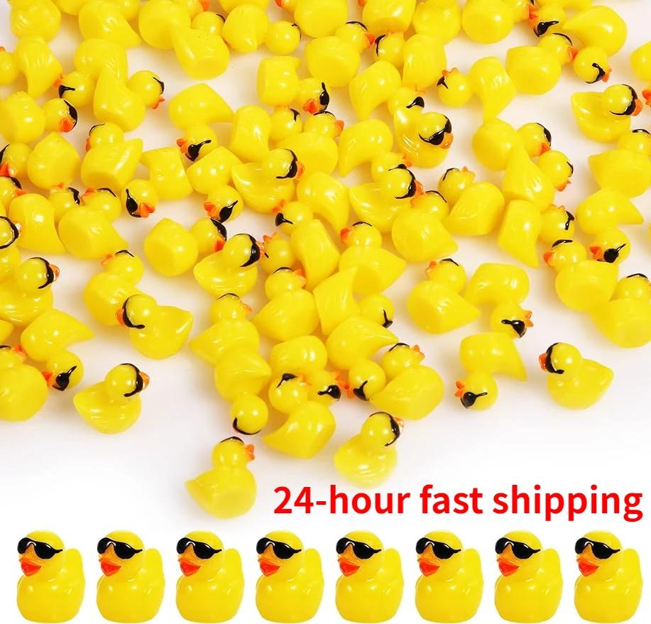 50 Stück Mini Gelbe Enten Mit Brille Märchengarten Miniaturfiguren Ente Trägt Sonnenbrille Kawaii Heimzubehör Schreibtischdekoration