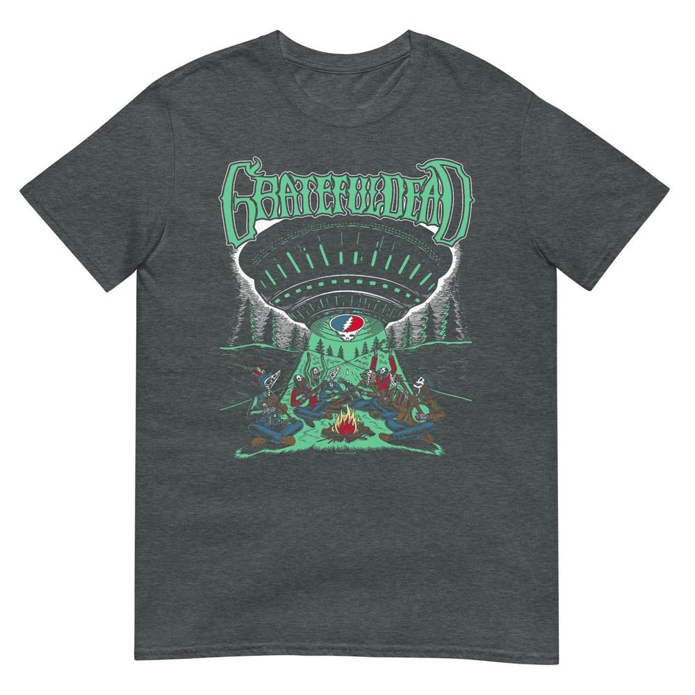 Grateful Dead Skeletons And Aliens Camping Band Tshirt