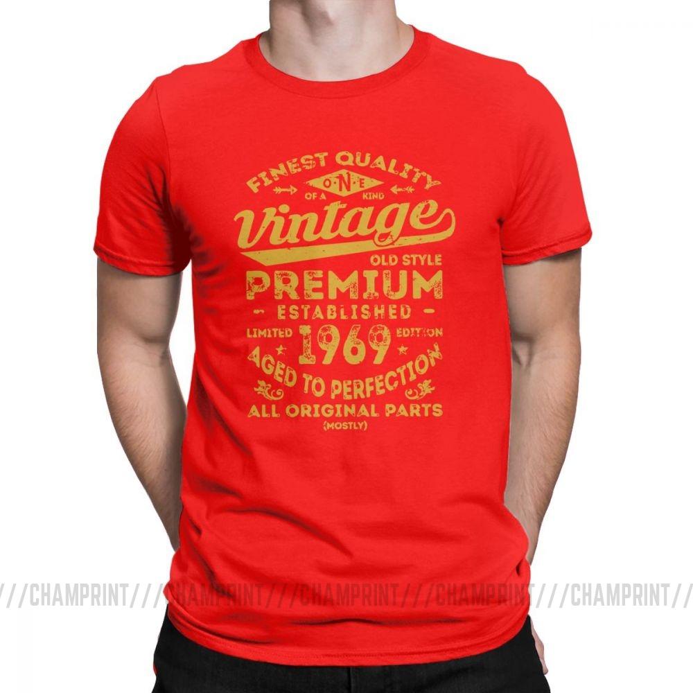 Vintage 1969 Birthday Gift Idea 50 Years Old 50th Birthday Gift TShirt for Male Oneck Cotton T Shirt Funny Clothing Plus Size