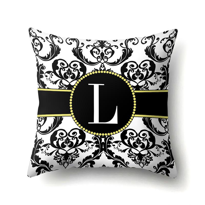 Polyester Pillow Case Home Decoration Geometric Print 26 English Letters Bedside Cushion Cover