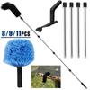 8/9/11Pcs Gutter Cleaning Brush Stainless Steel Roofing Cleaning Tool with Flexible Bristle 7/8 Pole Adjustable Gutter Cleaner