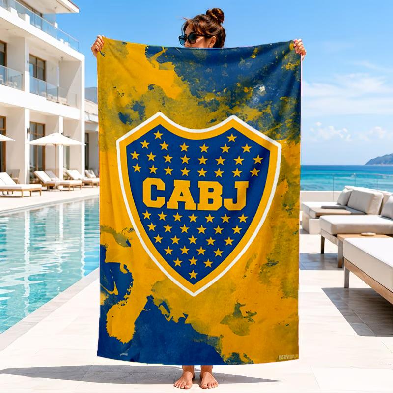 Fußballverein Emblem Strandtuch, Mikrofaser Strandtuch, Perfekt für Pool, Strand, Reisen, Heimdekoration Strandparty Fan Geschenke