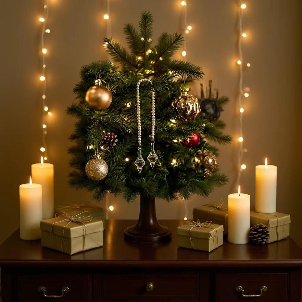 Leichtes Weihnachts-Perlenkristall-Ornament U-förmiger Imitationsperlen-Anhänger Neujahr