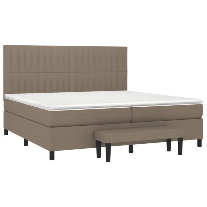 3136785 vidaXL Divan Bed with Mattress Taupe 200x200 Cm Fabric