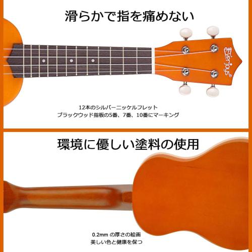 21-inch Soprano Ukulele Beginner Pack with String Gig Bag, Pick, Polishing Cloth, and Wooden Ukulele All-in-One Kit