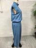 2026 Western Style Sleeveless Suede Plush Wide-Leg Tapered Suit