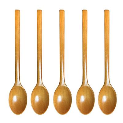 Yellow Lacquered Wooden Spoon 5p, Korean Popular Tableware