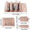 Abnehmbare Nylon-Make-up-Tasche, großes Fassungsvermögen, 4-in-1, tragbar, faltbar, Reise-Kulturbeutel, Make-up-Pinsel, Lippenstift, Aufbewahrungsorganisator, Kosmetiktasche