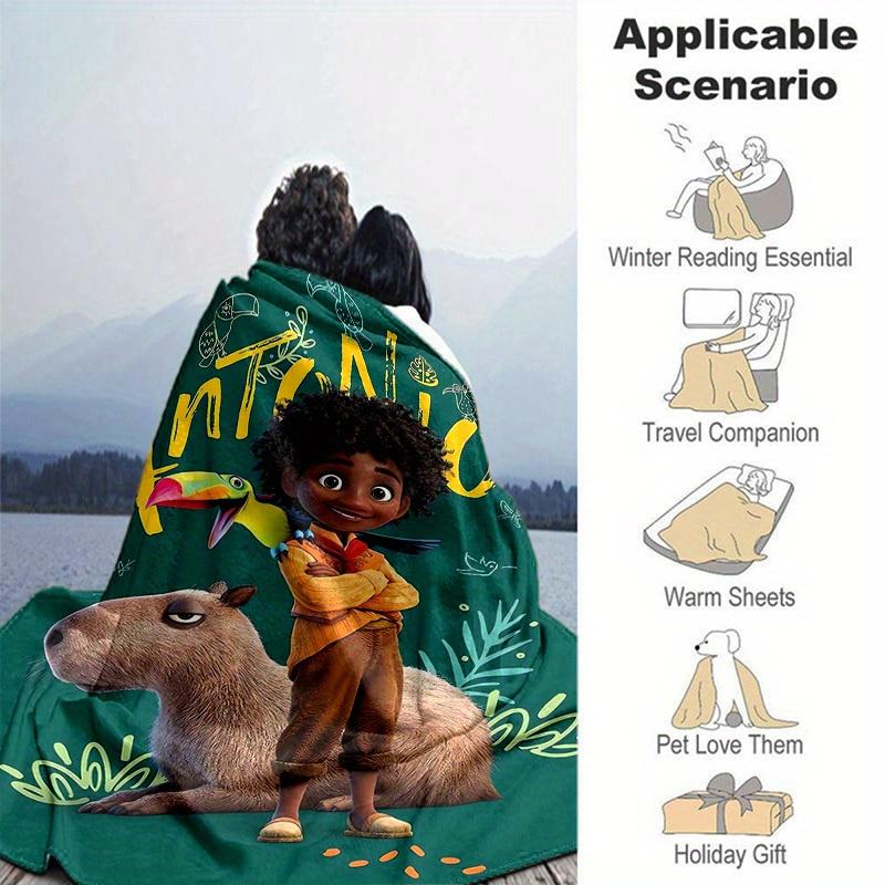 1pc, Antonio's Adventure: A Cozy Home Decor Gift Soft Flannel Blanket for Bedroom, Living Room, Travel, Camping, Car
