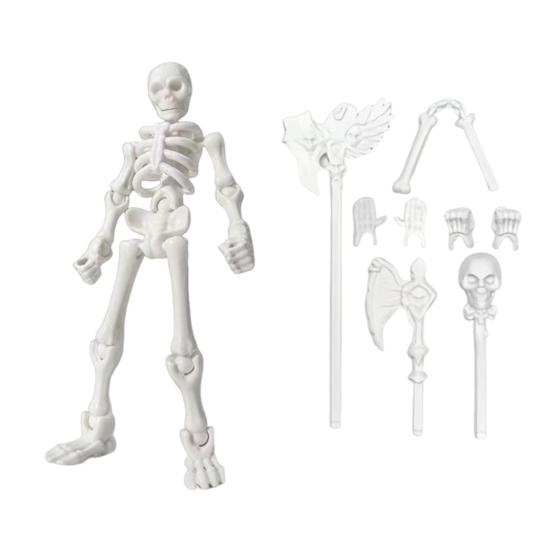 3D Printed Skeleton Action Figure Plastic Articulated Skeleton Toy with Movable Joints Collectible Action Figure for Desktop Decor
