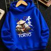 Boys Girls Kids Hoodie Japanese Samurai Printed Sweatshirt Tokyo Graphic Pullover Hooded Top Streetwear Autumn Winter Clothing