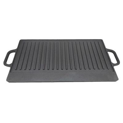 ZISIZ Rechteckige Gusseisen-Grillpfanne, beidseitig verwendbar