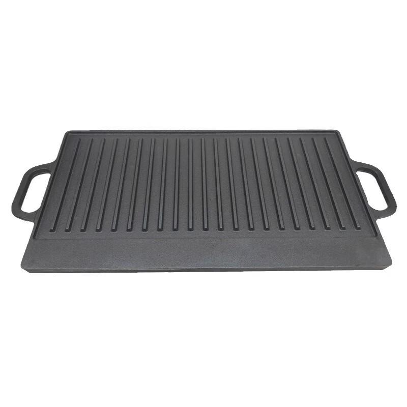 ZISIZ Double-Sided Cast Iron Rectangular Grill Pan