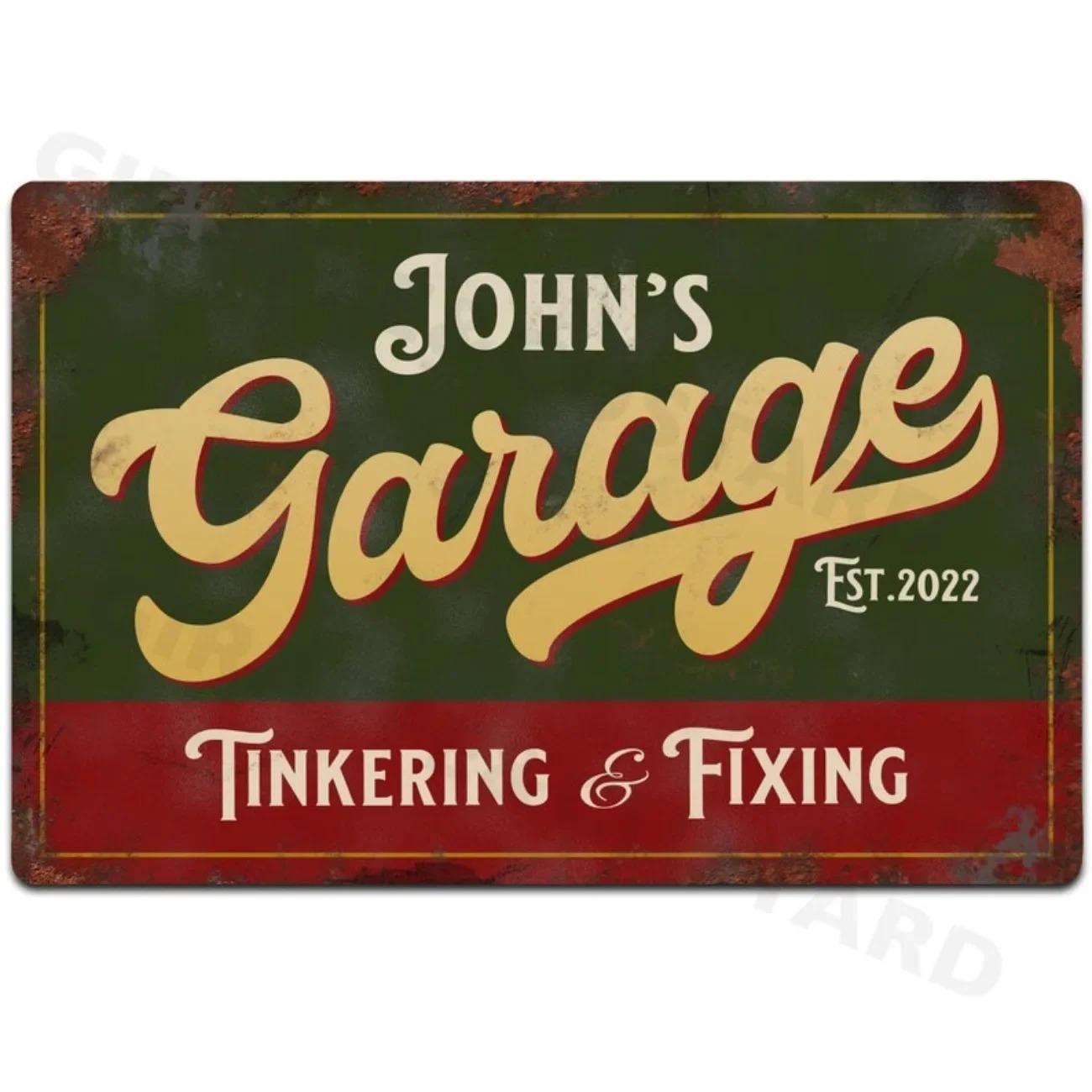 

Custom Metal Sign Garage Decor Vintage Tin Sign Retro Aluminum Wall Art Personalized Man Cave Gift Car Lover червоний