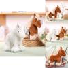Cute White And Brown Horse Plush Toy For Bedroom Decor