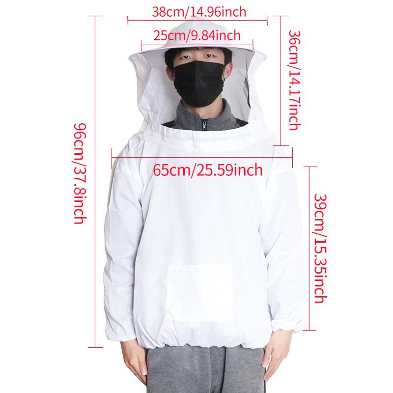 Beekeeping Protective Jacket Farm Keeping Smock Suit Bee Keeping with Hat Equip Suit Cotton Blend Veil Breathable Dress