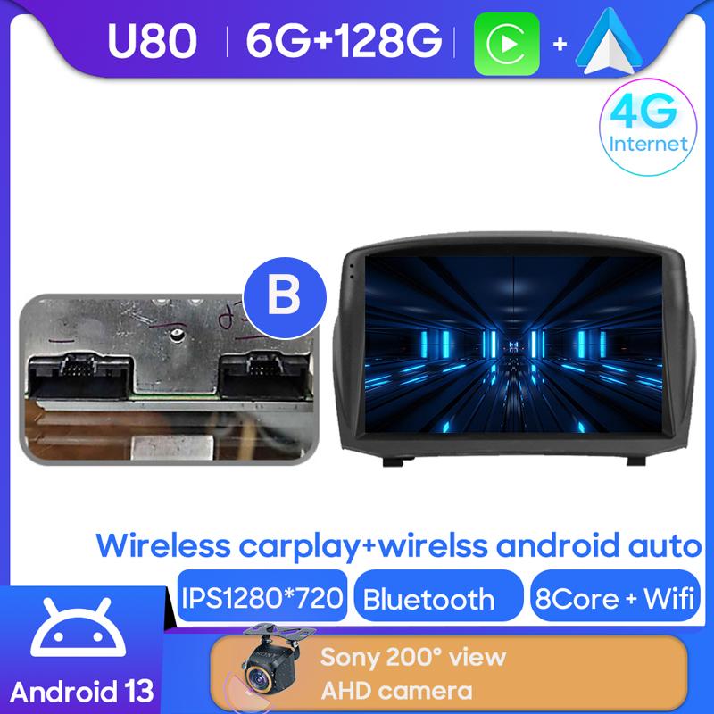 Android Multimedia For Ford Fiesta Mk 6 2008 - 2019 Car Stereo CPU Radio QLED Player Navigation Carplay Auto HDR 5G Dash WIFI BT