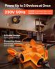 VEVOR Retractable Extension Cord Reel 20 M Heavy Duty 16AWG / 3C Orange, for Ceiling/Wall Mount, Overheat Protection