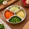 Prep Plate with Four Compartments Reusable for Condiment Organization