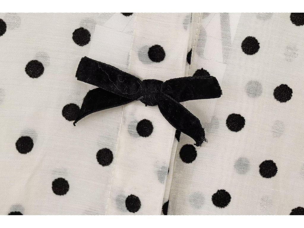 Women's Polka Dot Shirt with Bow - Spring/Summer 2025 Collection: Sweet, Versatile Drape, and Simple Design.