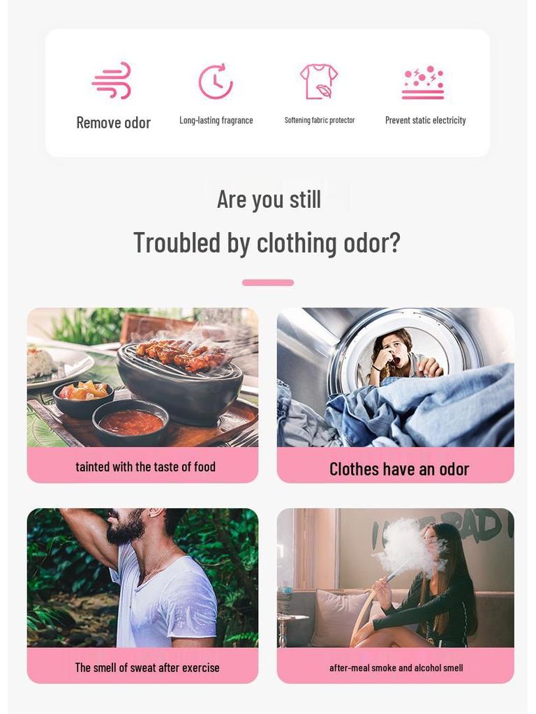 Jieti Long-Lasting Antibacterial Fragrance Beads, 800g Laundry Softener for Home.