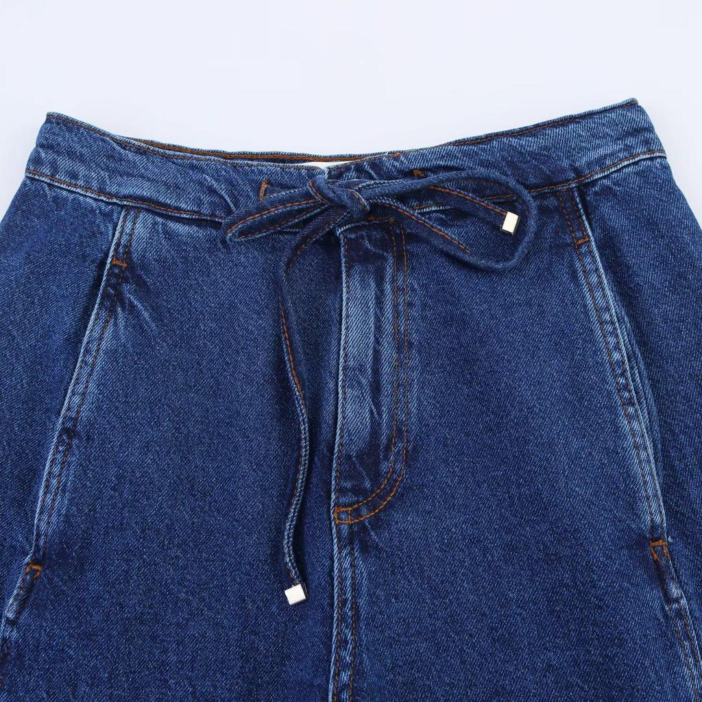 2025 Spring Women's Fashion Denim Zipper Jacket & High-Waisted Jeans Set