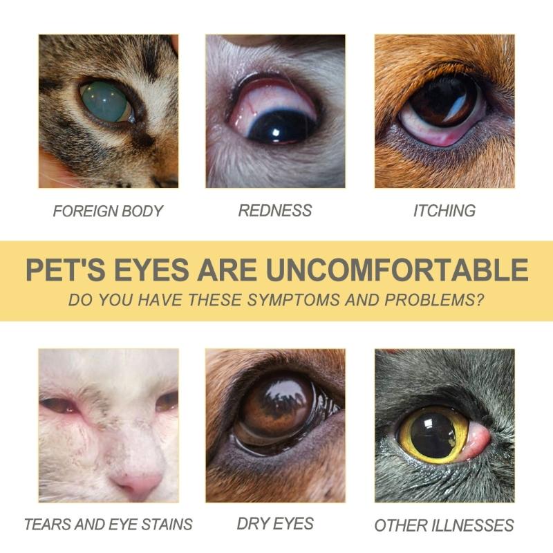 Lava-Olhos para Animais de Estimação Colírio Eficaz Remoção de Manchas de Lágrimas Colírio Remove Detritos Eye-Clear Frasco de 20ml Suprimento para Animais