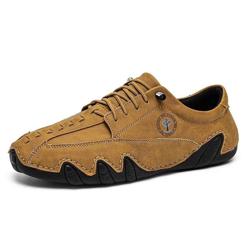 Fashion Lace Up Oxford Shoes Fashion Casual Leather Handmade Brand Men Men Flats Soft Outdoor Business Shoes Man Formal Dress Footwear