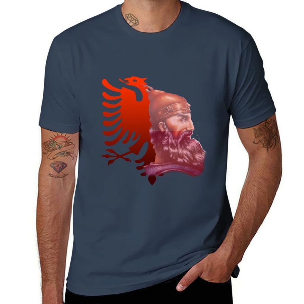 Albaniaberg TShirt Casual All Match Tee Shirt for Men
