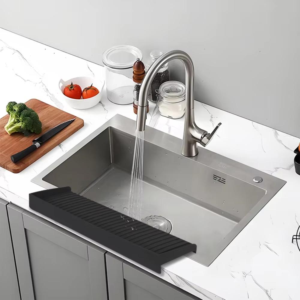 Splash-proof Faucet Splash Guard Drainable Sink Edge Protector  Countertop