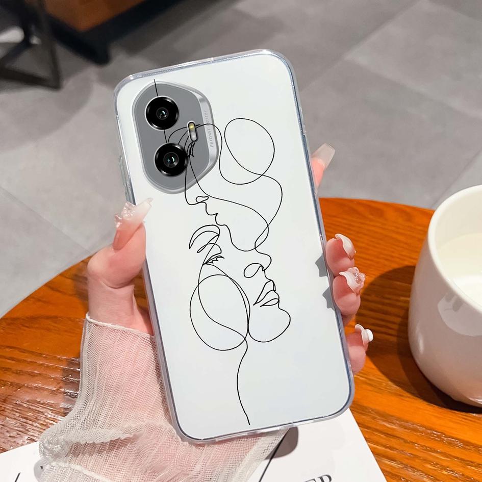 Silicone Soft TPU For Huawei Honor 300 Pro 70 200 Lite X5B Plus X6 X6B X6S X8 Back Cover Fashion Pink Bow Tie Pattern Transparent Anti Slip For Huawei